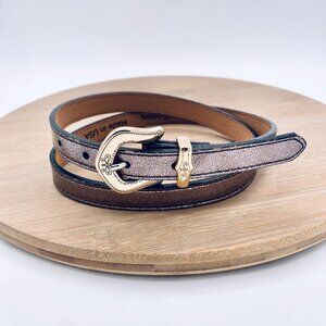 Vintage Brighton Belt Womens 34 Bronze Metallic Full Grain Leather Western USA